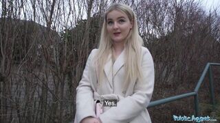 Публичный агент Горячая Блондинка из Калифорнии сосет и трахает огромный европейский член порно